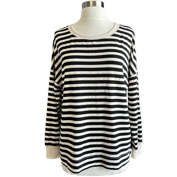 NWT Jane & Delancey Striped Long-sleeve Crewneck Sweater Top - Picture 1 of 6